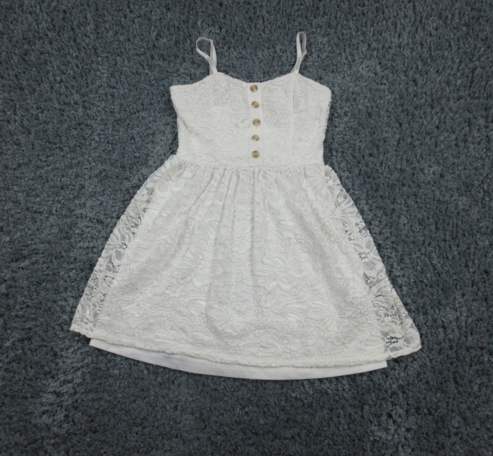 Iz Byer Dress Womens Small Off-White Sleeveless Fit Flare